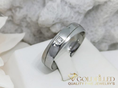 Stainless Steel Ring with Stone