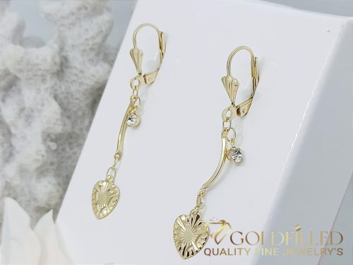 Gold-Filled Hypoallergenic Heart Earrings 52mm 14K color	