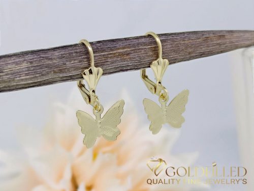 Gold-Filled Hypoallergenic Butterfly Earrings 30mm 14K color	