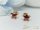 Gold-Filled Hypoallergenic Stud Earrings with Red Stone 9mm 18K color	