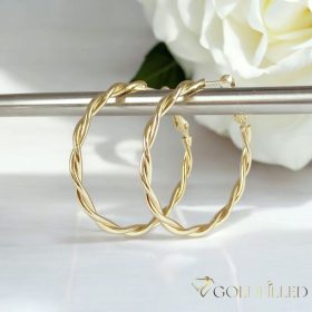 Gold-Filled Hypoallergenic Hoop Earrings 40mm 14K color	