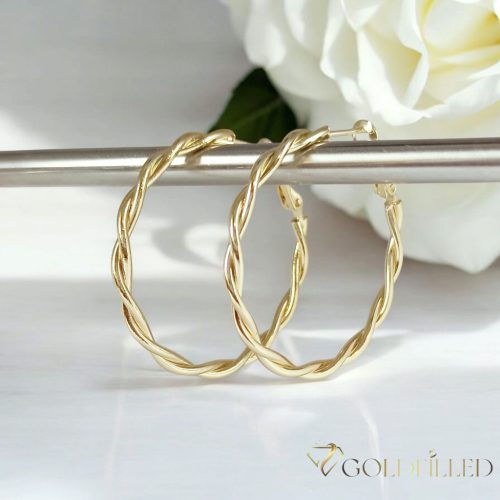 Gold-Filled Hypoallergenic Hoop Earrings 40mm 14K color	