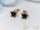 Gold-Filled Hypoallergenic Stud Earrings with Black Stone 9mm 18K color	