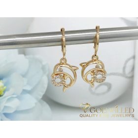 Gold-Filled Hypoallergenic Dolphin Earrings 28mm 18K color	