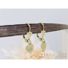 Gold-Filled Hypoallergenic Leaf Earrings 27mm 14K color	