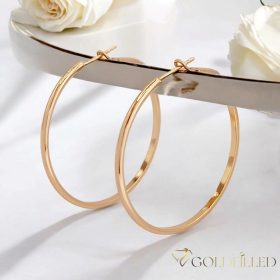 Gold-Filled Hypoallergenic Hoop Earrings 40mm 18K color	