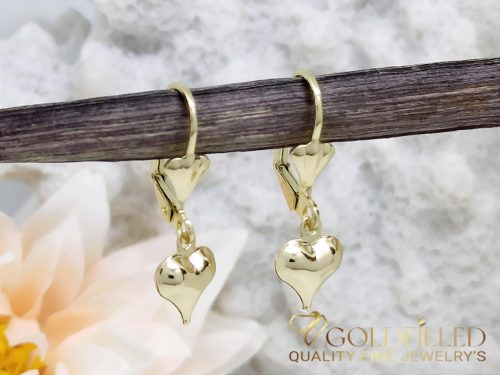 Gold-Filled Hypoallergenic Heart Earrings 27mm 14K color	