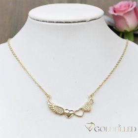   Gold-Filled Hypoallergenic Necklace Length 18'' (45cm) long and 2 mm wide 14K color "ANGEL WINGS"