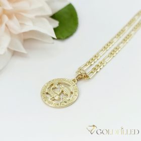   Gold-Filled Hypoallergenic Necklace Length 18'' (45cm) / 4mm + Pisces Pendant 14K color